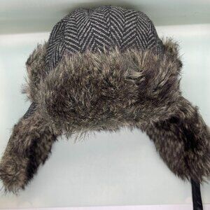 KIDS EAR FLAP FAUX FUR RUSSIAN SKI HAT
